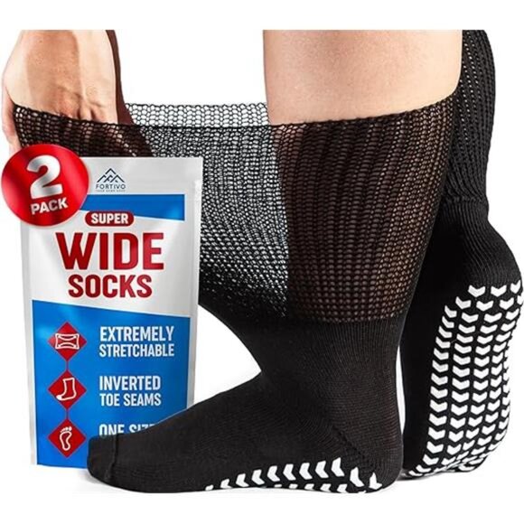 Extra Wide Socks for Swollen Feet, Diabetic Socks for Men, Hospital Socks, Wide - Picture 7 of 7
